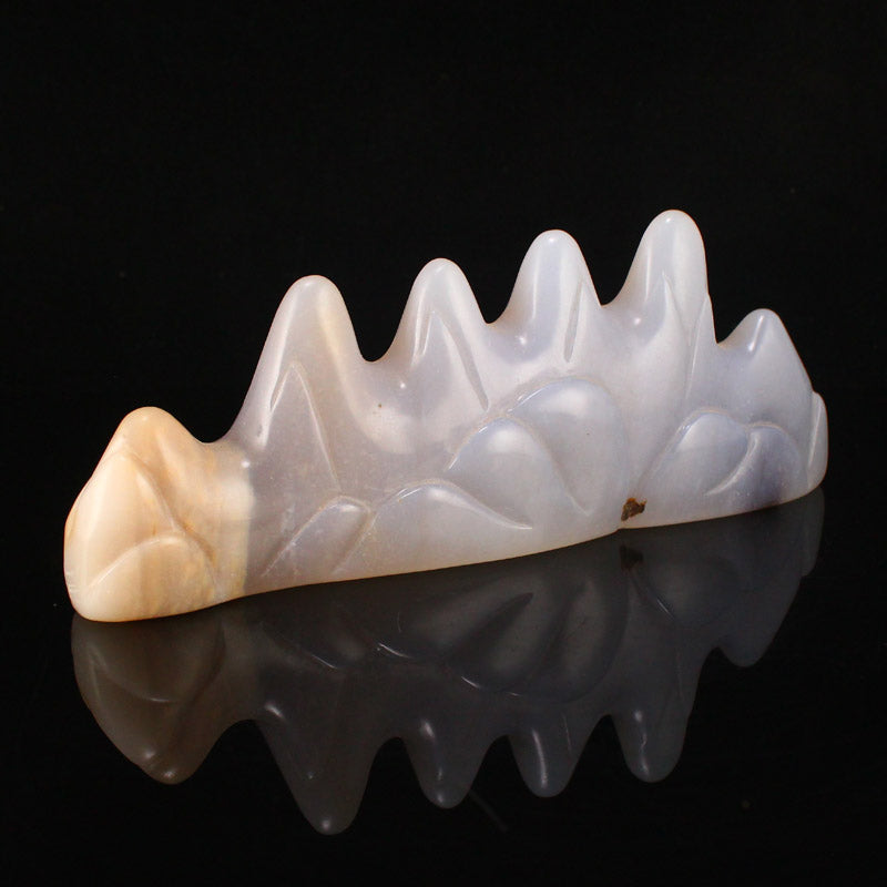 Chinese Agate Mountain Shape Brush Pen Shelf