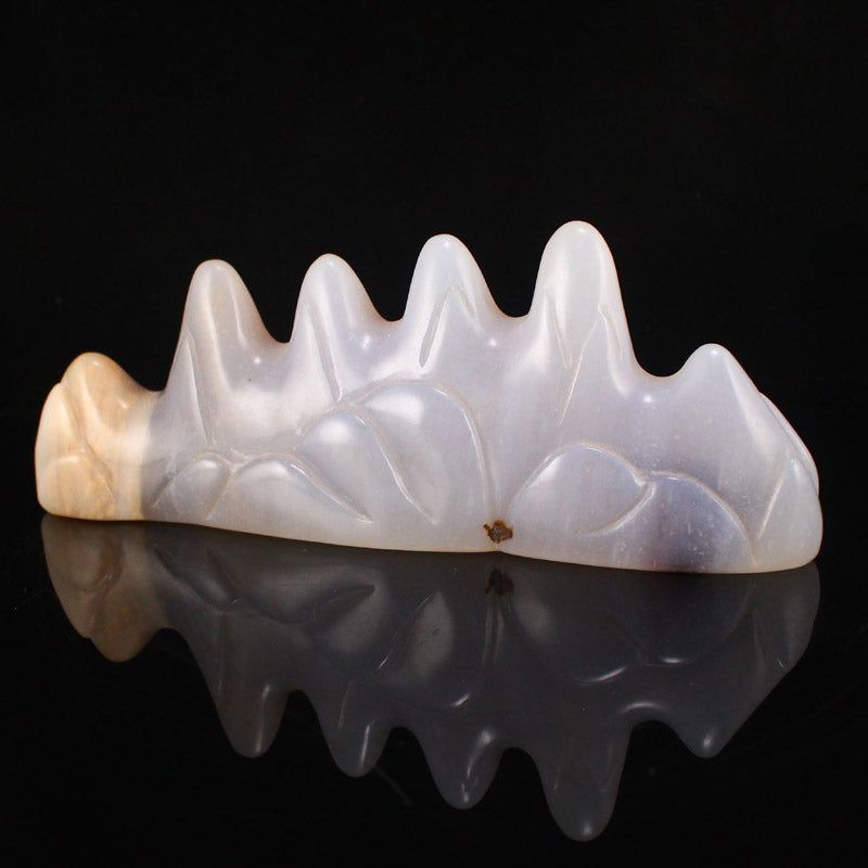 Chinese Agate Mountain Shape Brush Pen Shelf