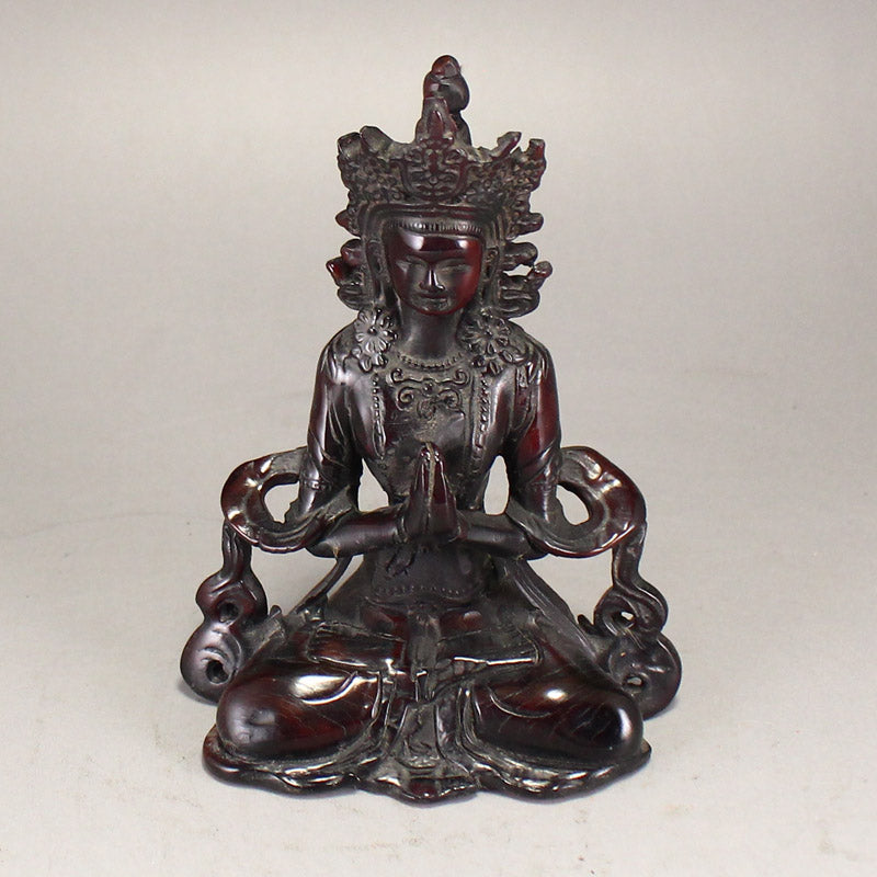 Vintage Ox Horn Carved Tara Buddha Statue