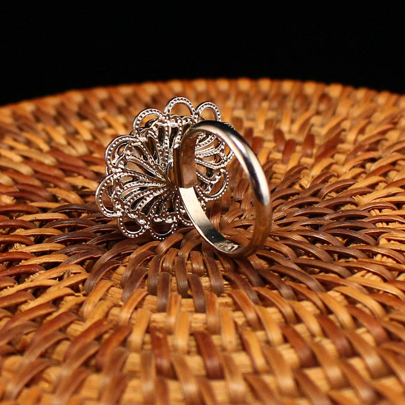 Beautiful Silver Inlay Shell Ring