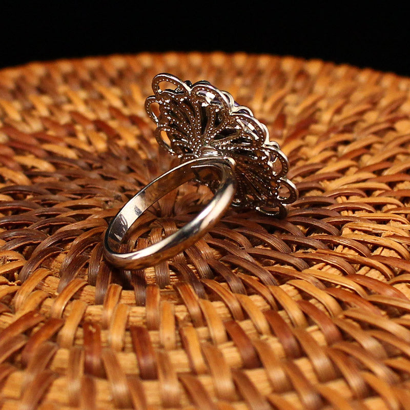 Beautiful Silver Inlay Shell Ring