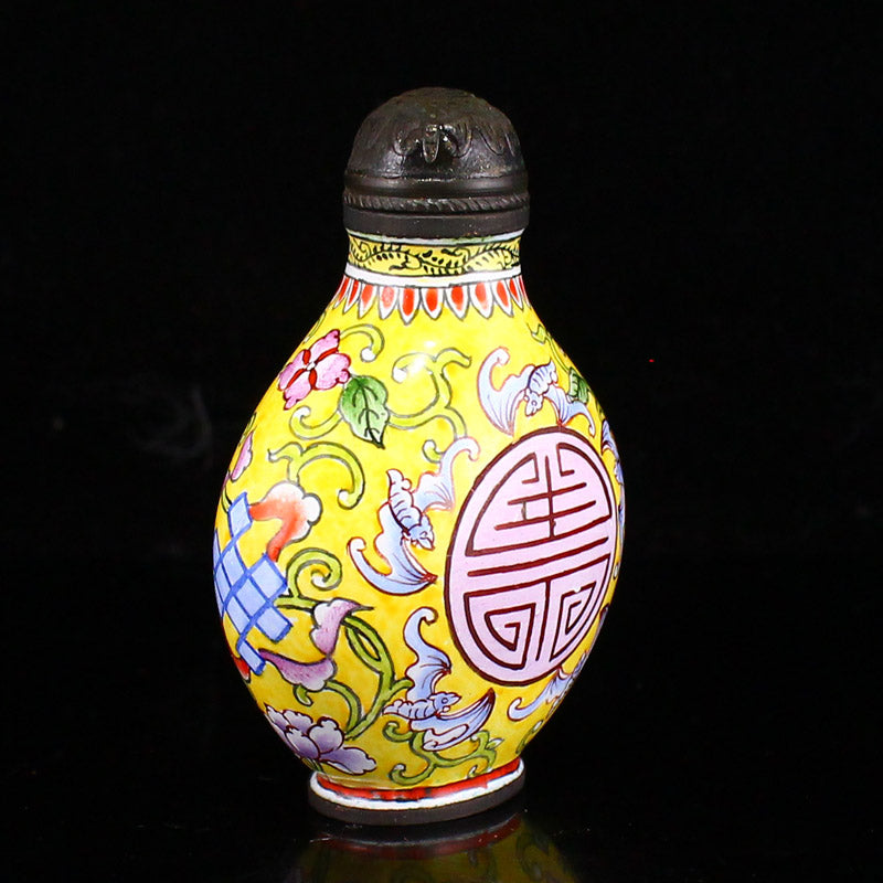 Old Chinese Bronze Enamel Snuff Bottle