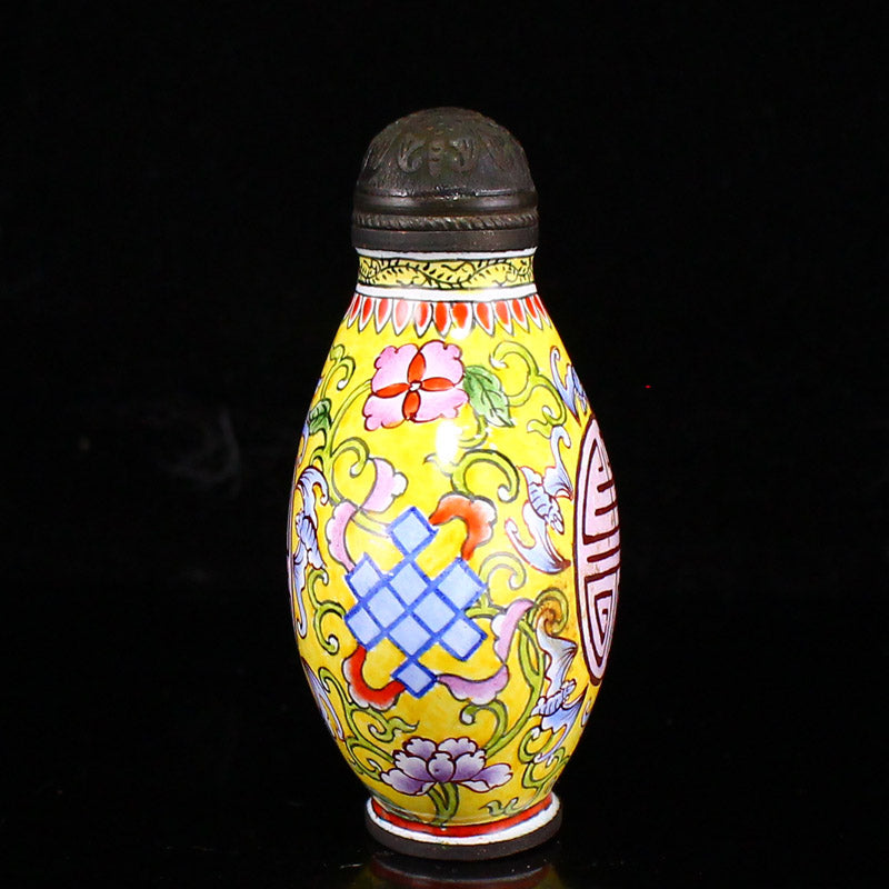 Old Chinese Bronze Enamel Snuff Bottle