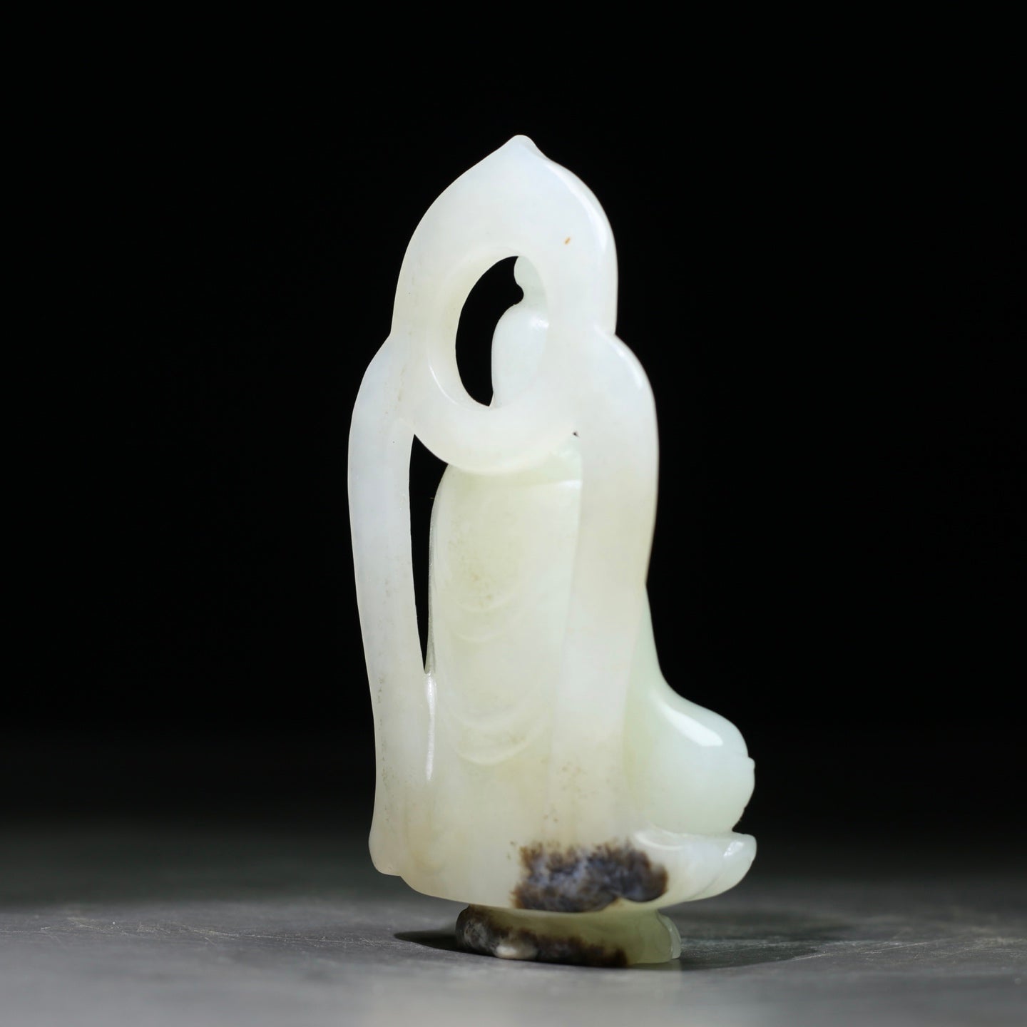 A1773 High Quality Chinese White Hetian Jade Carved Buddha Statue
