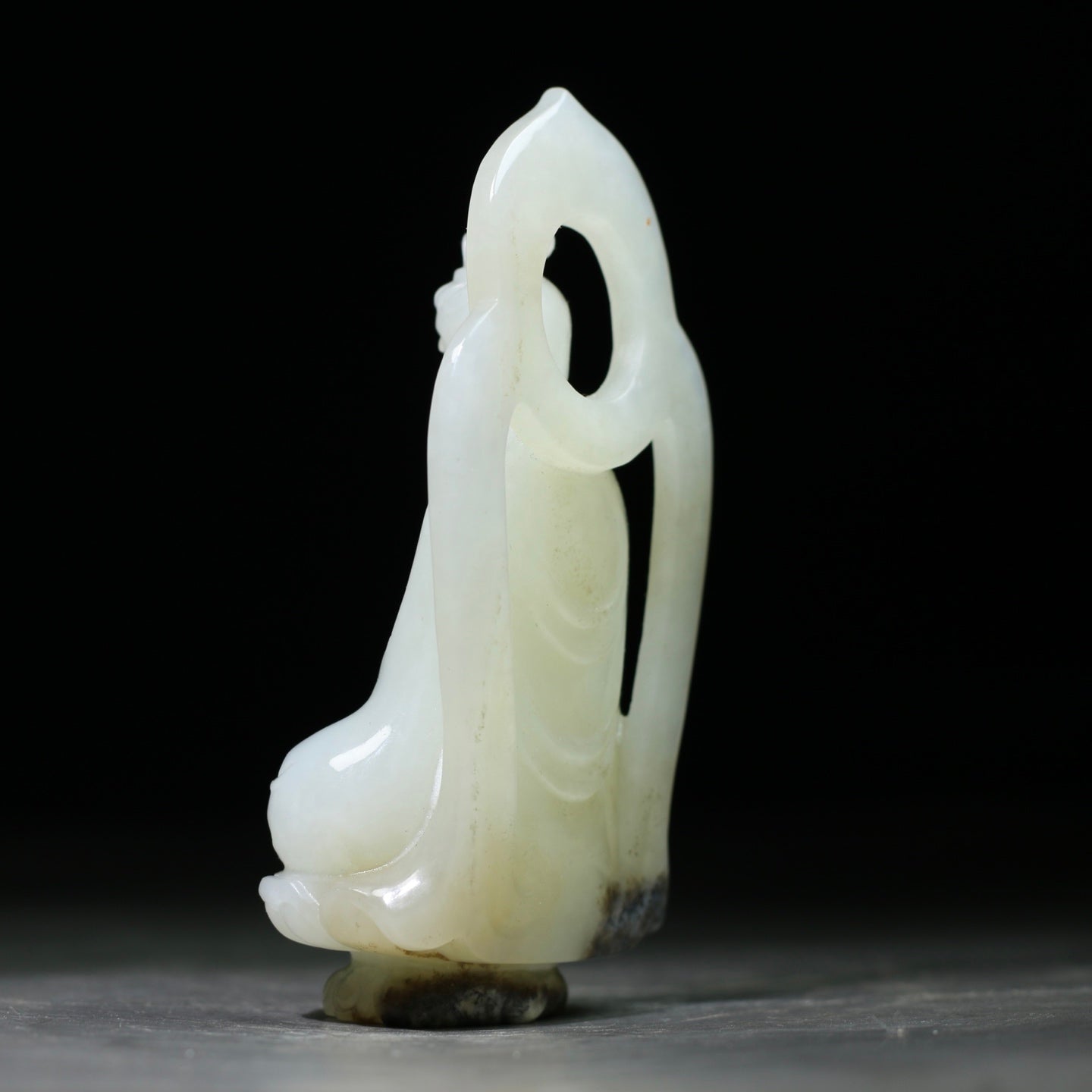 A1773 High Quality Chinese White Hetian Jade Carved Buddha Statue