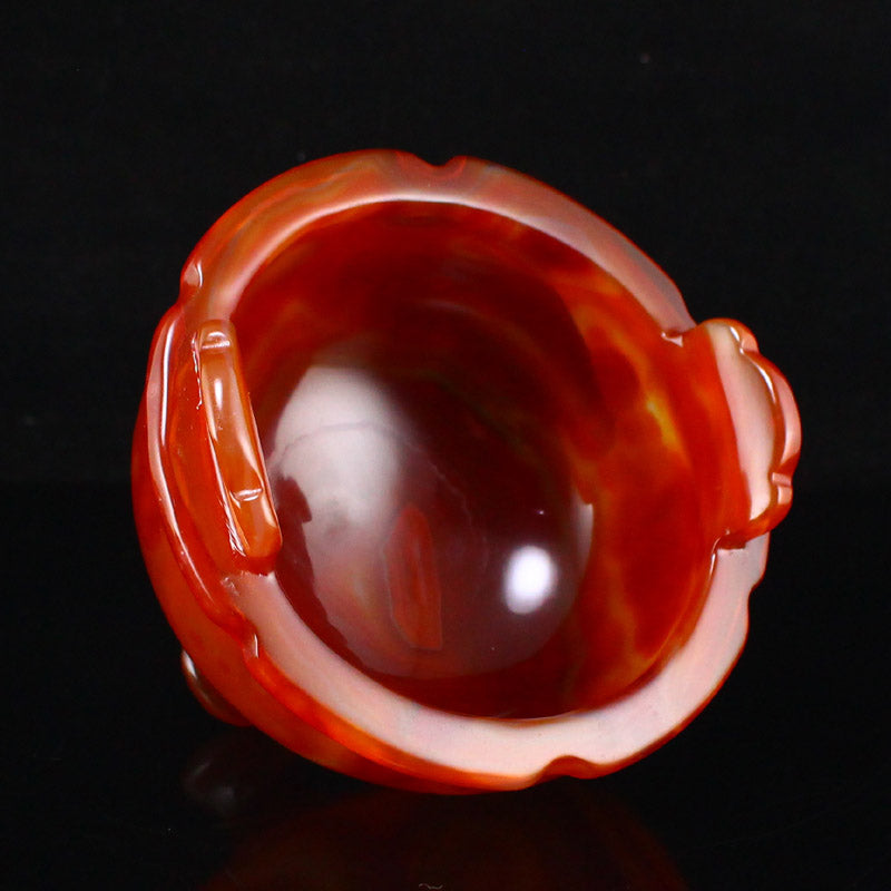 Beautiful Red Agate Double Ears 3 Legs Incense Burner w Certificate