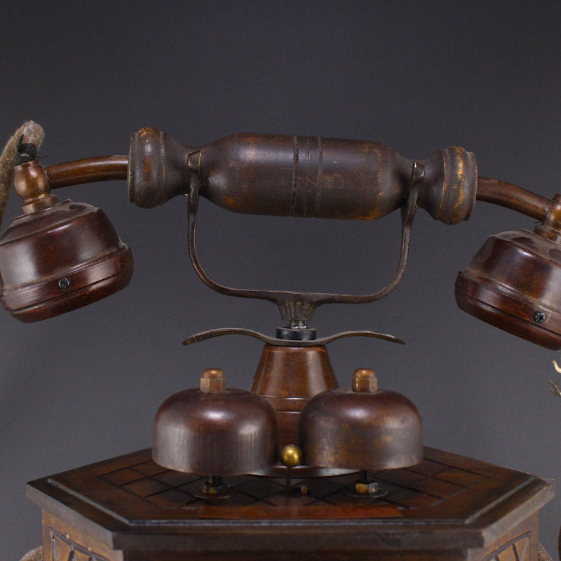 Vintage Wood & Copper Telephone