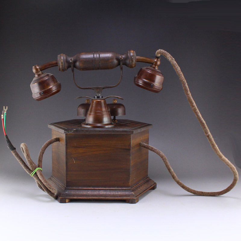 Vintage Wood & Copper Telephone