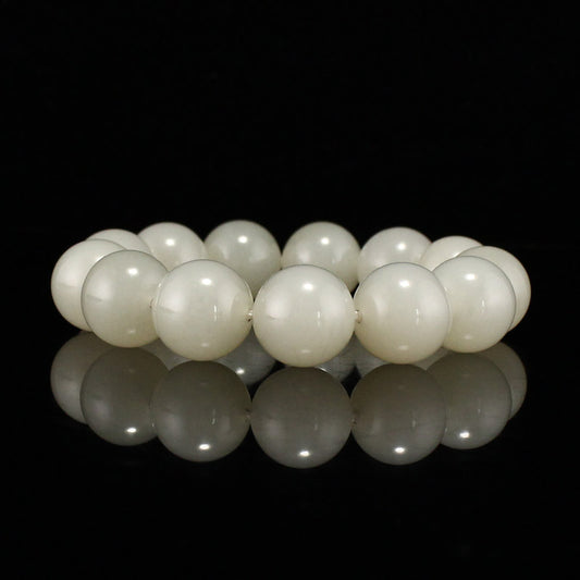 20MM Bead Chinese Natural Hetian Jade Beads Bracelet