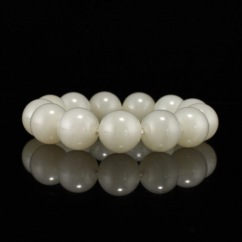 20MM Bead Chinese Natural Hetian Jade Beads Bracelet