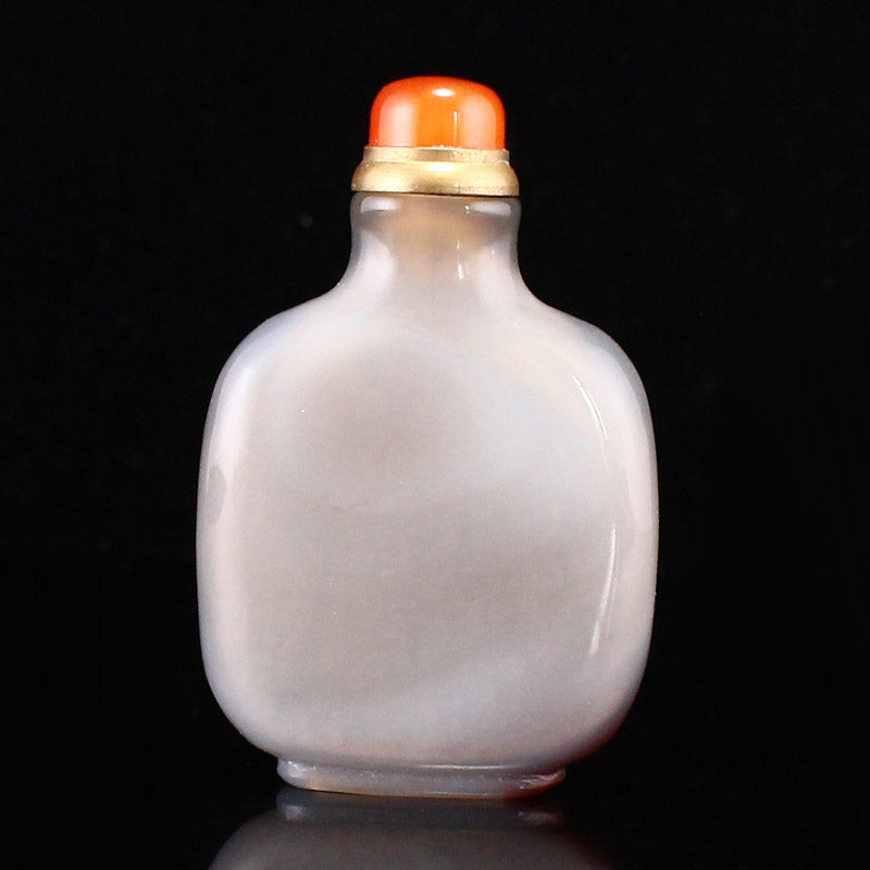 Old Chinese Agate Low Releif Bird Snuff Bottle