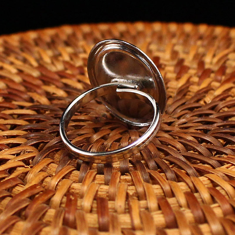 Beautiful Silver Inlay Shell Ring