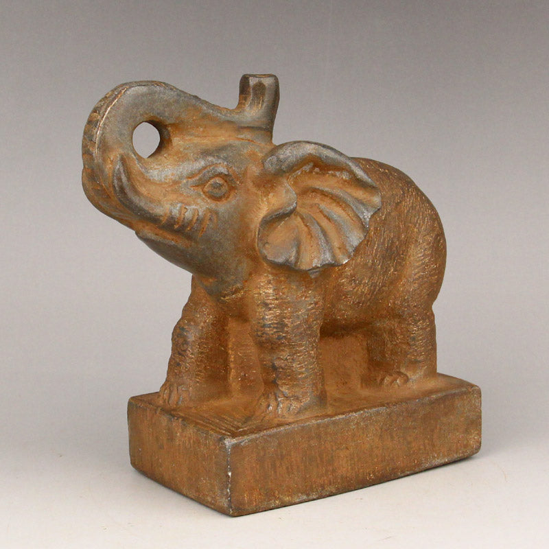 A Pair Vintage Stone Carved Elephant Statues