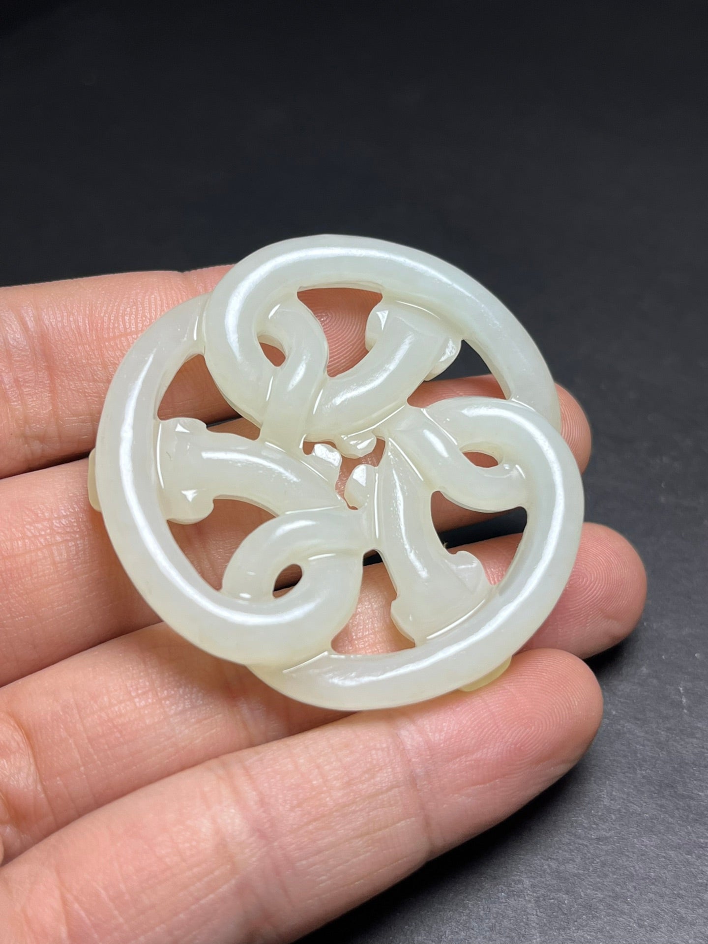 Openwork Chinese Natural Hetian Jade Snake Pendant