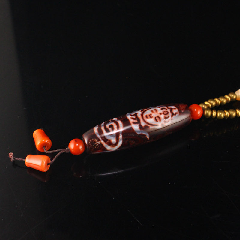 Tibetan Sky Eye DZI Agate Pendant With Neckalce