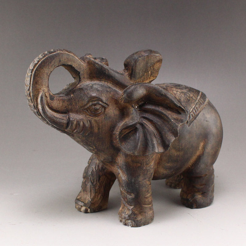 A Pair Vintage Stone Carved Elephant Statues