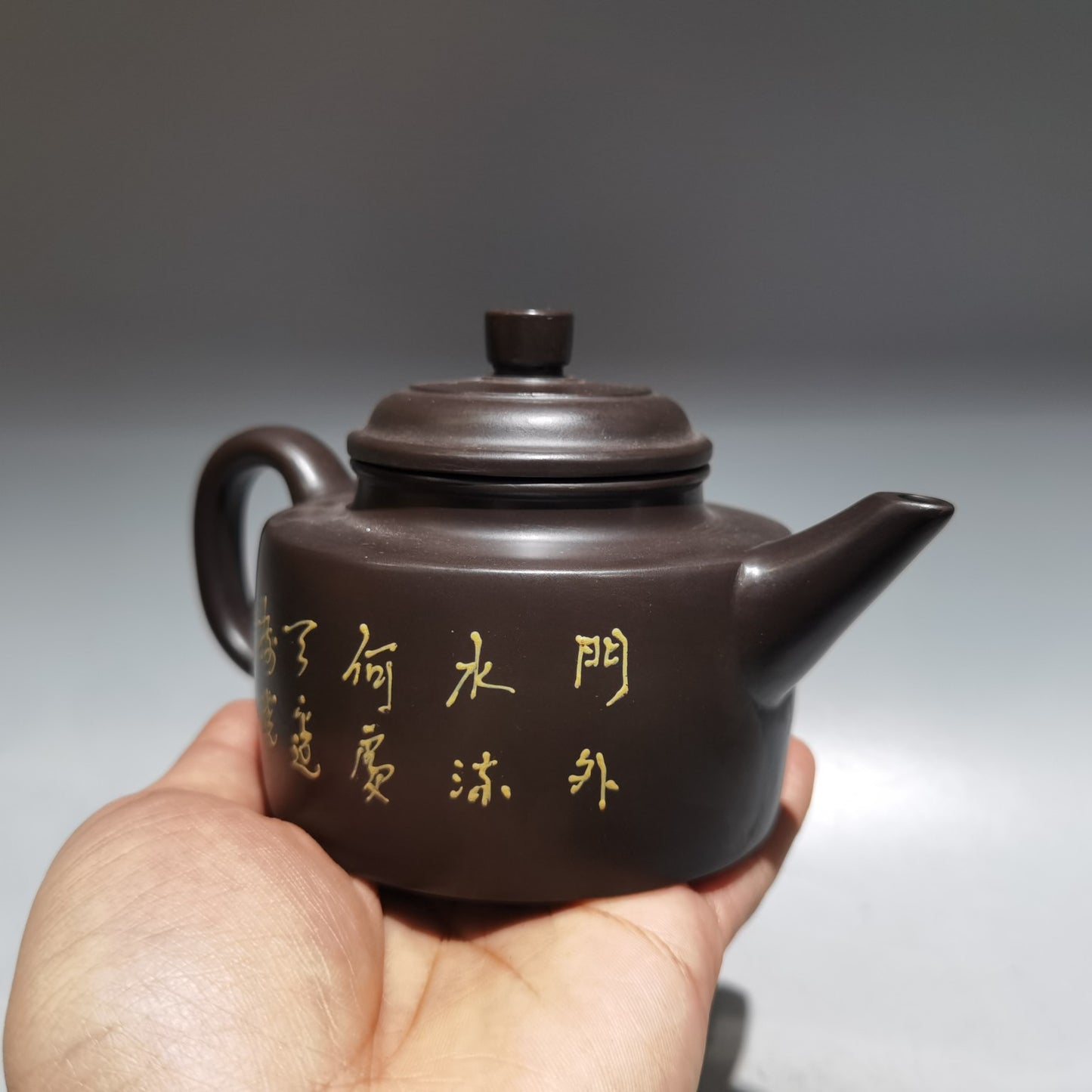 Chinese Yixing Zisha Clay Mountain River Scene Teapot w Artist Signed