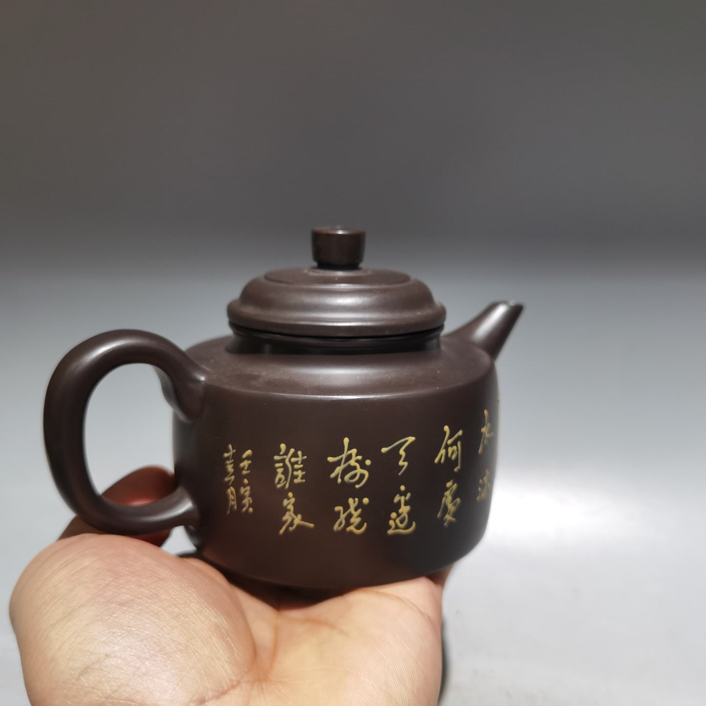 Chinese Yixing Zisha Clay Mountain River Scene Teapot w Artist Signed