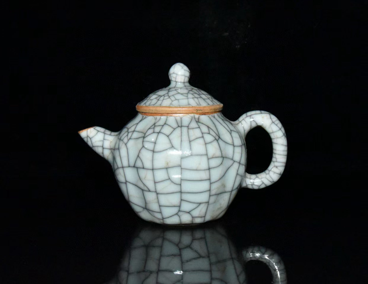 Old Chinese Blue Glaze Porcelain Teapot