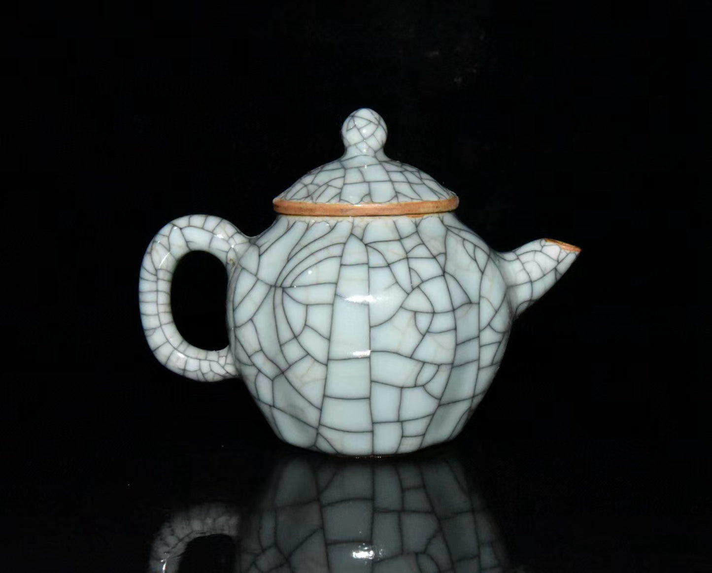 Old Chinese Blue Glaze Porcelain Teapot