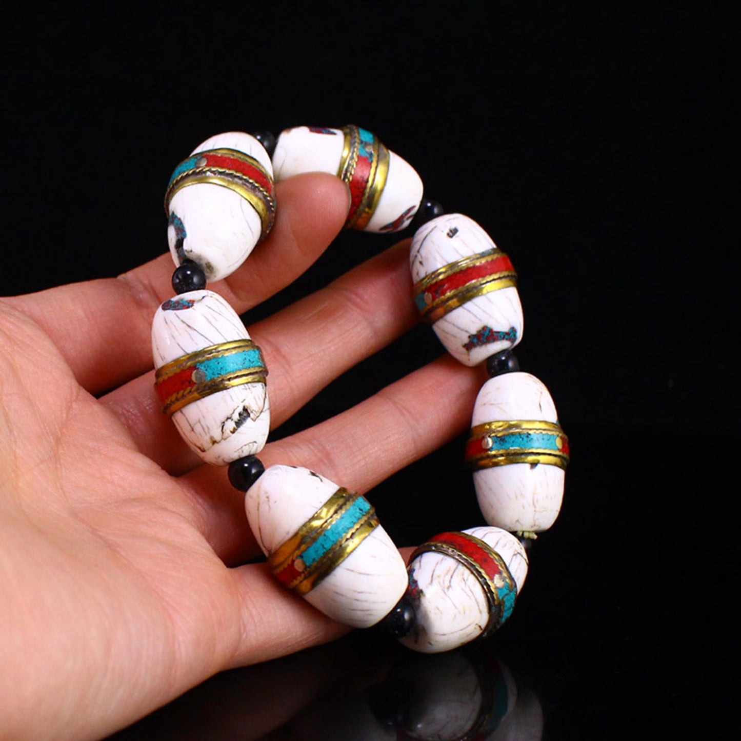 Tibetan White Turquoise Beads Bracelet