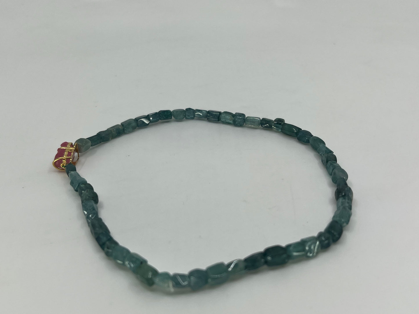 Beautiful Blue Tourmaline Beads Bracelet w Certificate