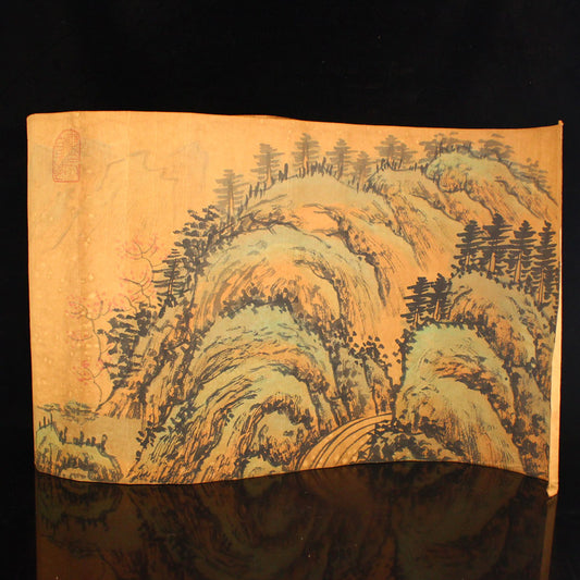 Chinese Watercolour On Xuan Paper Painting w Lacquerware Box