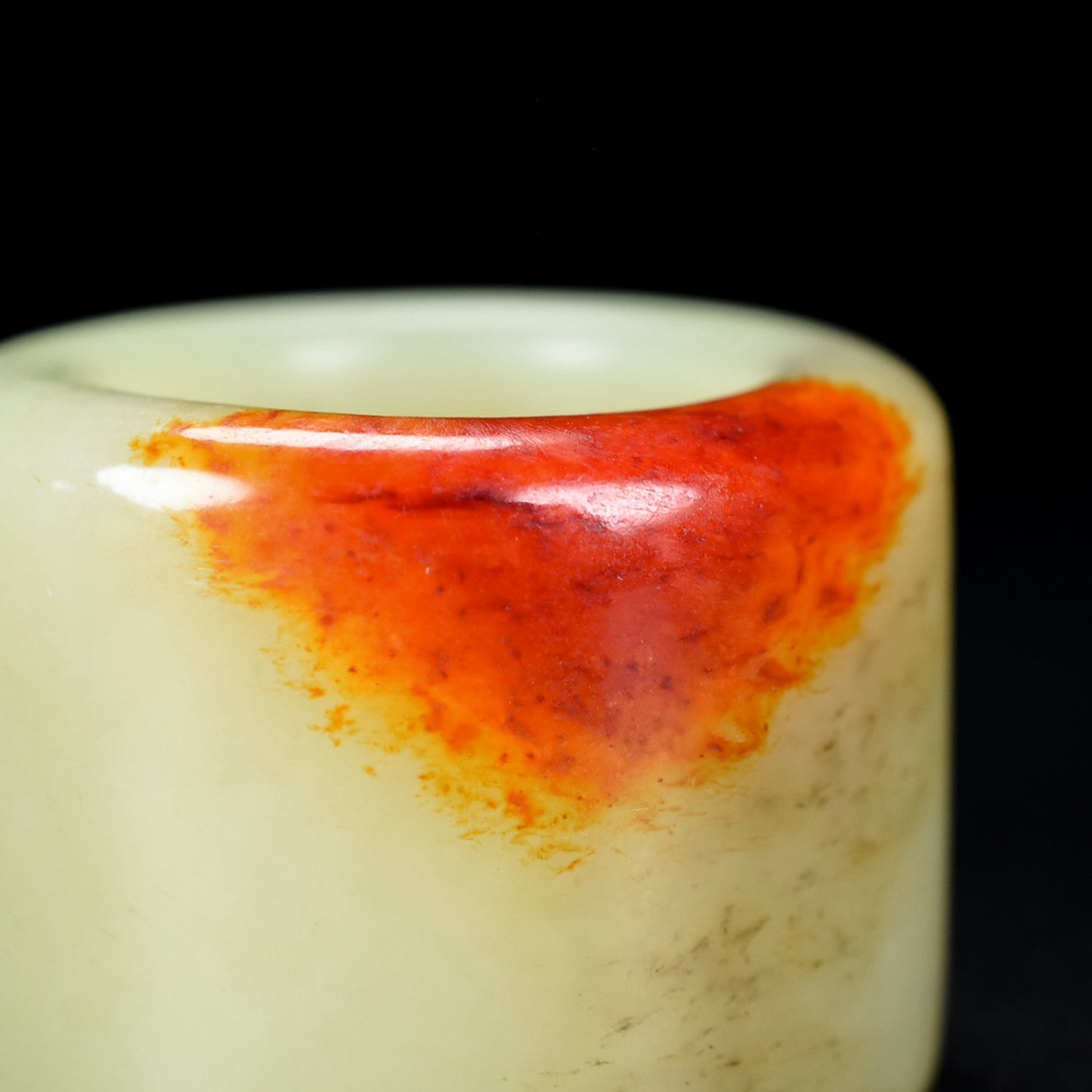 Old Chinese Hetian Jade Thumb Ring