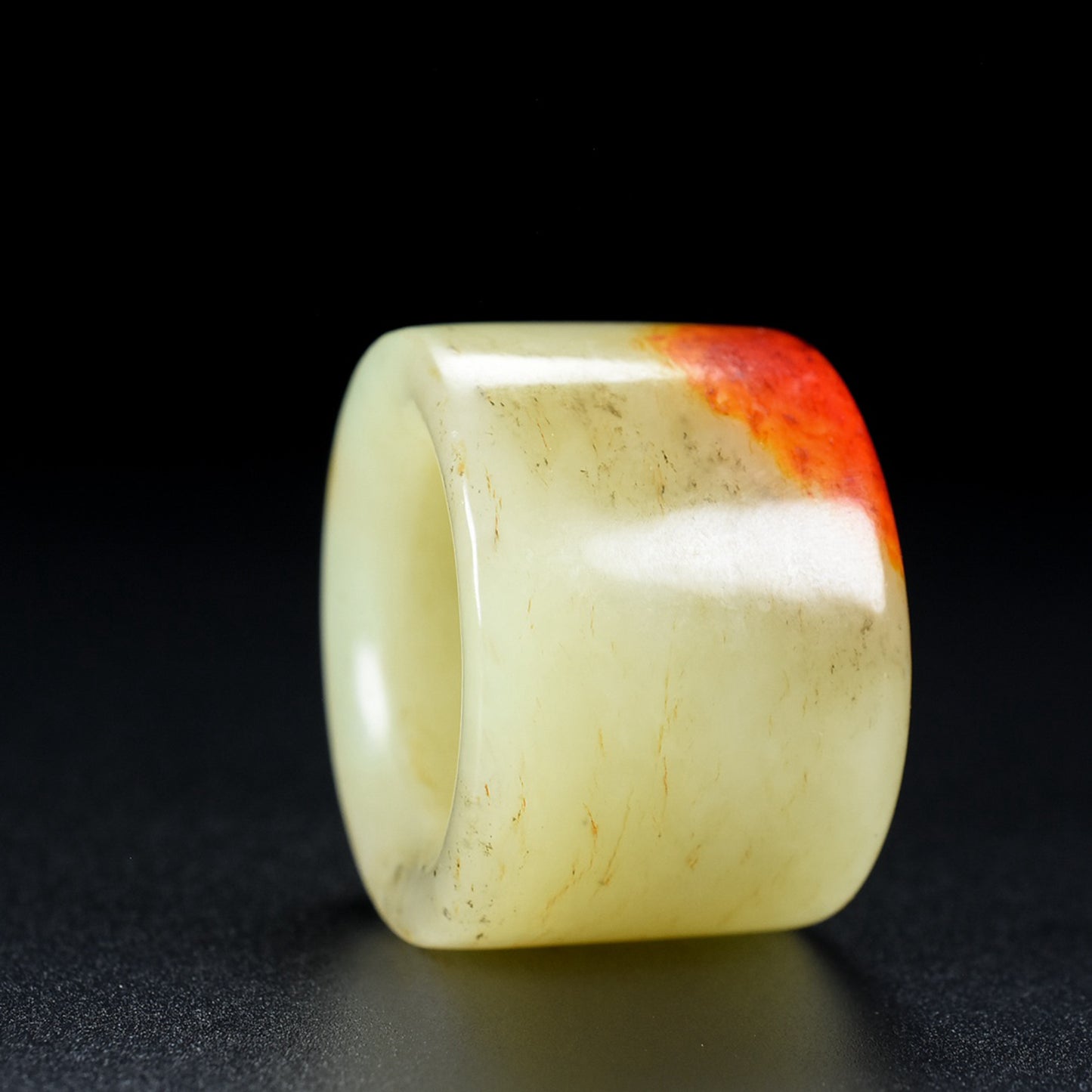 Old Chinese Hetian Jade Thumb Ring