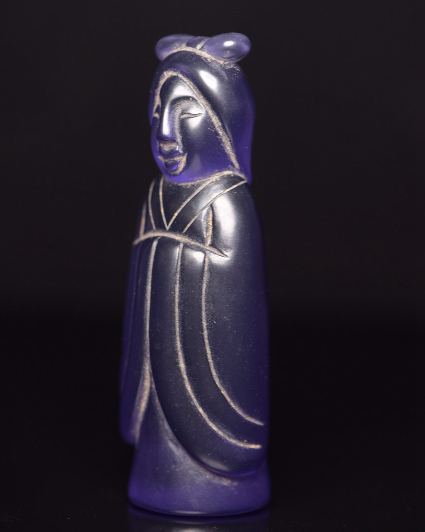 Old Blue Zircon Tang Dynasty Style Court Lady Statue