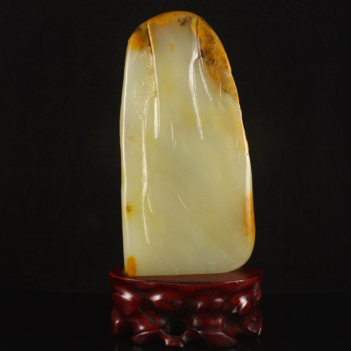 Chinese Huang Long Jade Magpie & Plum Flower Statue