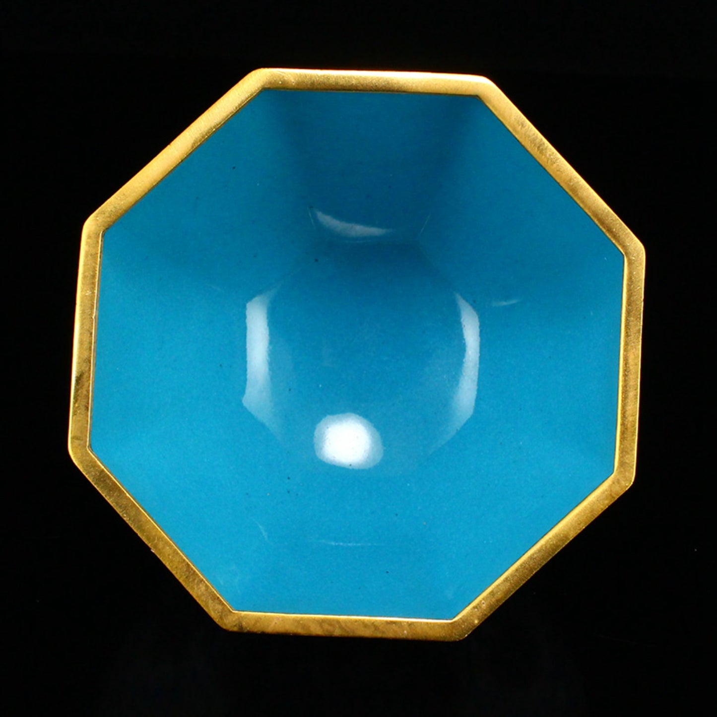 Chinese Gilt Edge Copper Enamel Dragon & Bat Design Bowl