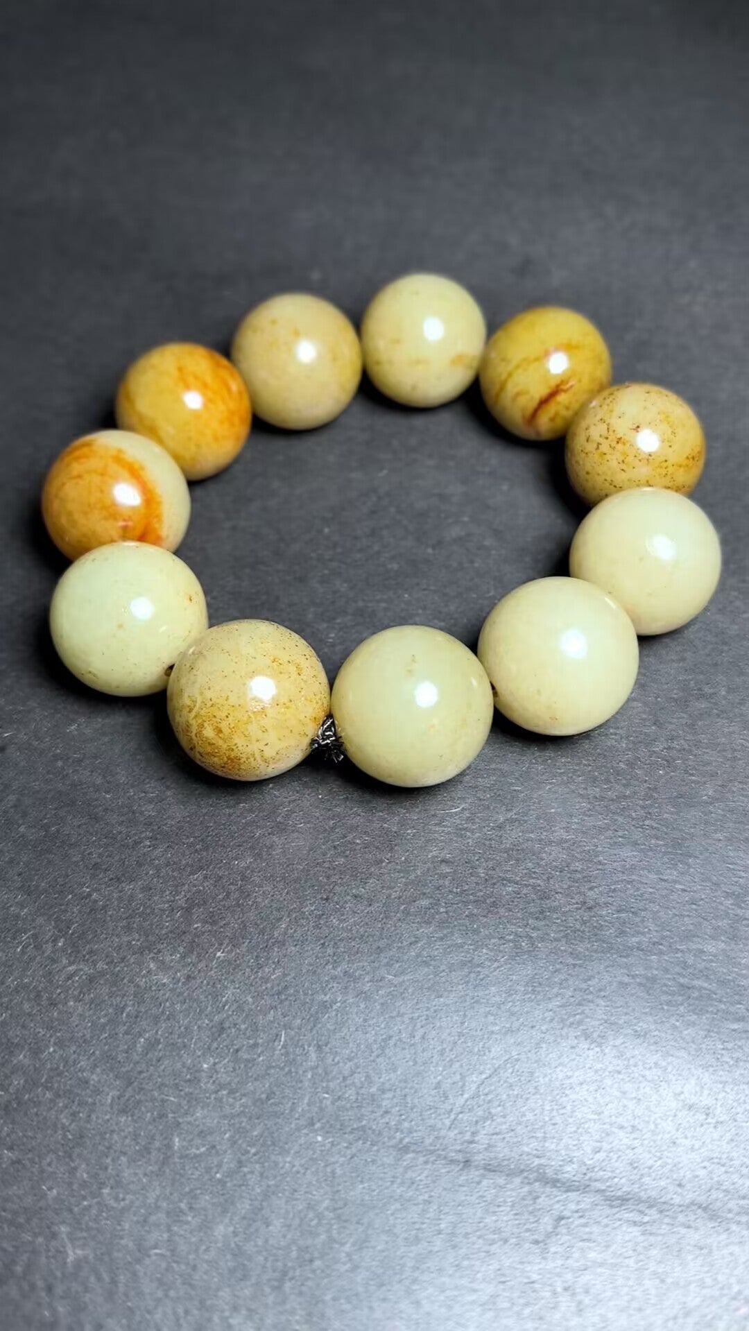 Chinese Hetian Jade Beads Bracelet