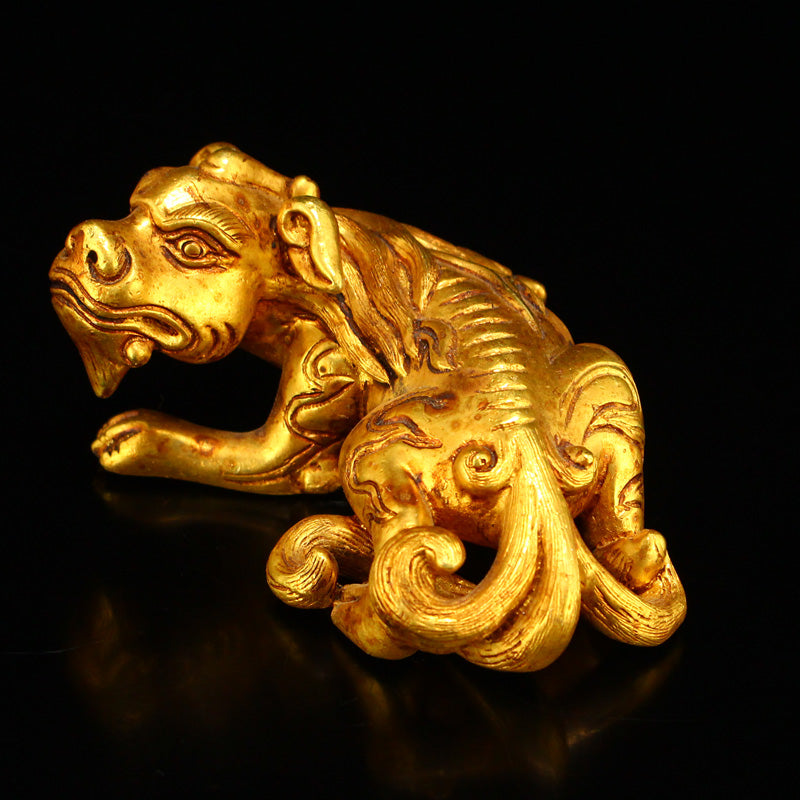 Old Gilt Gold Bronze Unicorn Statue/Paperweight