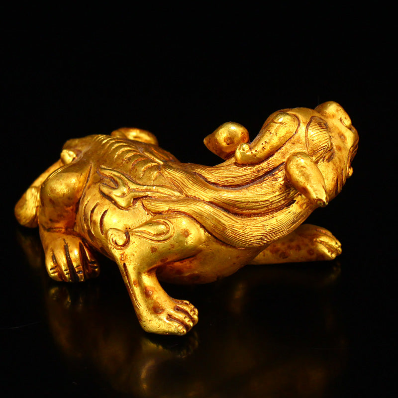 Old Gilt Gold Bronze Unicorn Statue/Paperweight