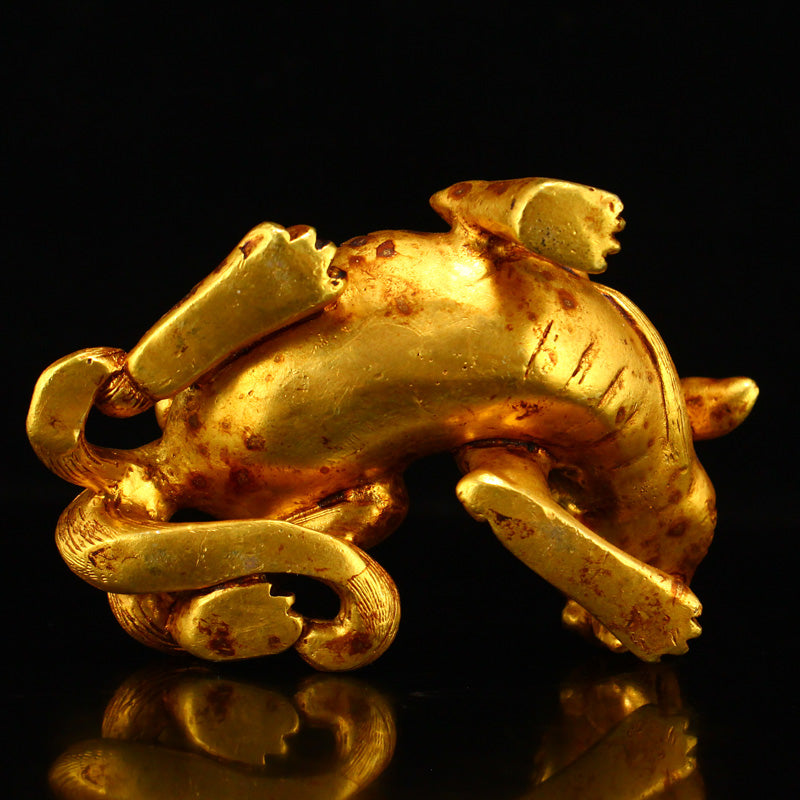 Old Gilt Gold Bronze Unicorn Statue/Paperweight