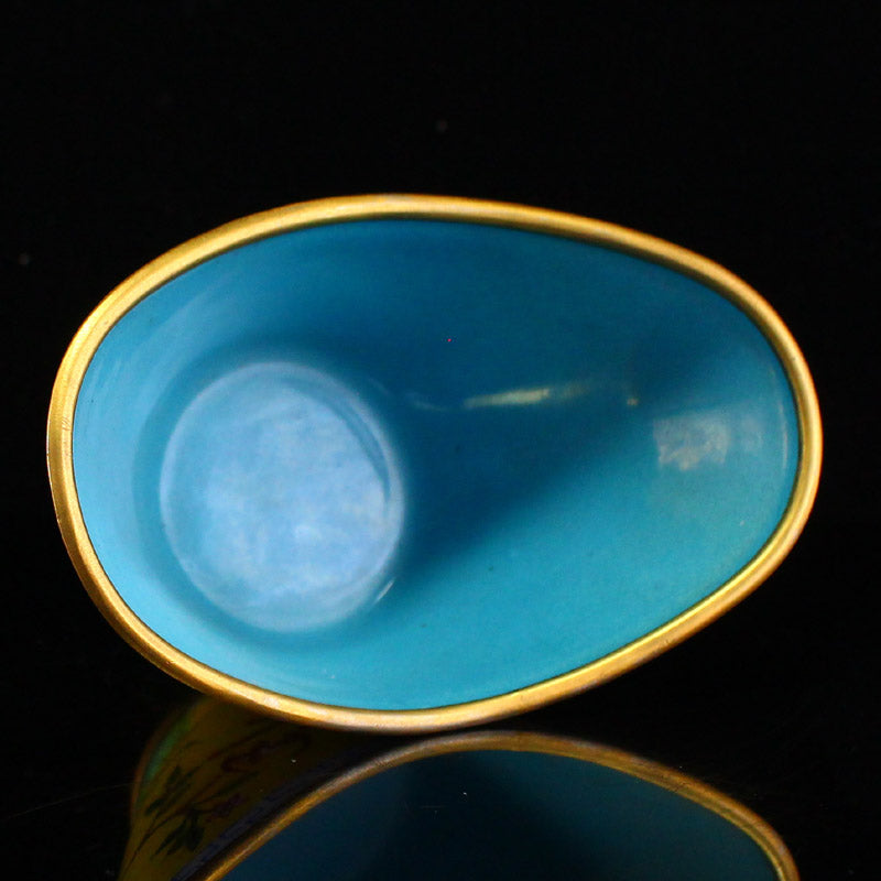 Chinese Gilt Gold Bronze Enamel Peach & Bat Cup