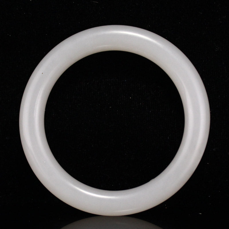 Inside Diameter 57 mm Chinese Natural White Hetian Jade Bracelet