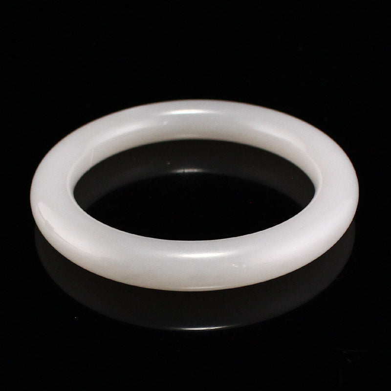 Inside Diameter 57 mm Chinese Natural White Hetian Jade Bracelet