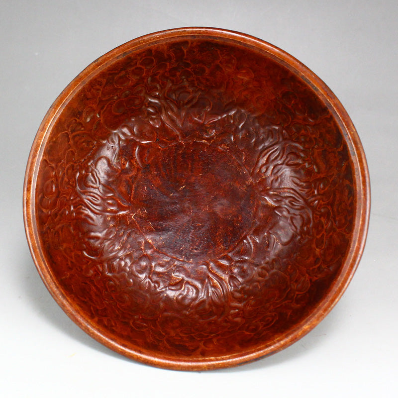 Old Chinese Copper Flowers & Birds Design Bowl