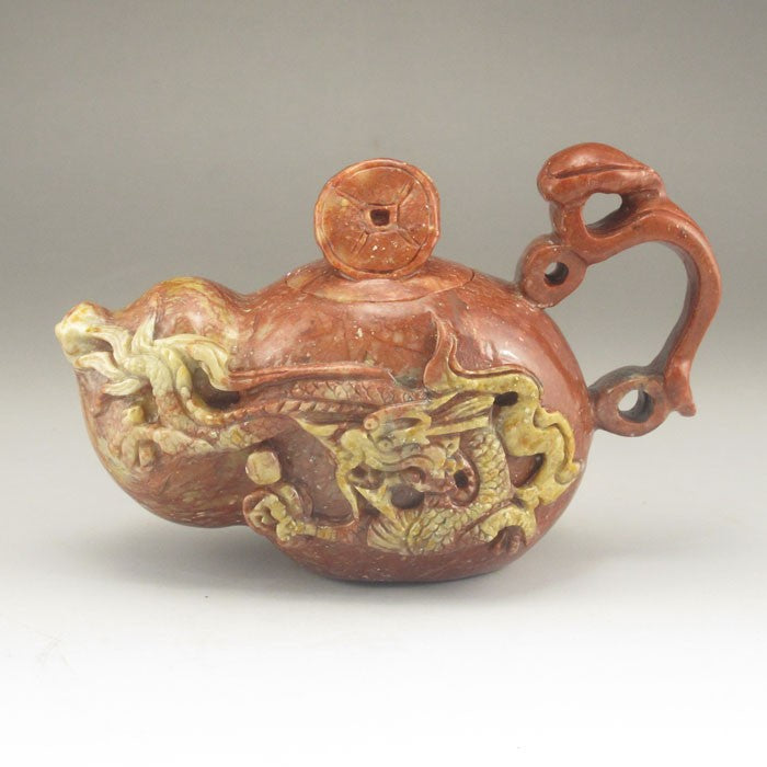 Chinese Shoushan Stone Teapot w Dragon