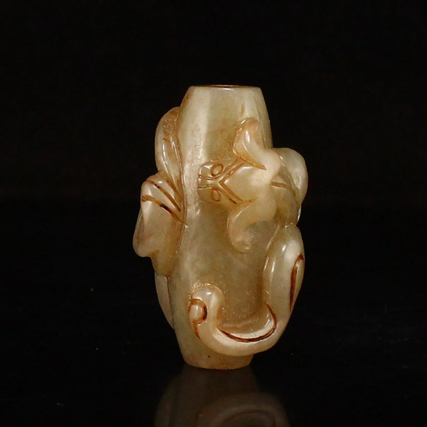 Vintage Chinese Hetian Jade Chi Dragon Lucky Pendant