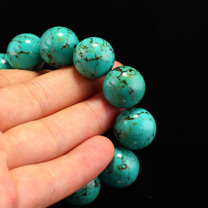 Vintage Chinese Ox Horn & Turquoise Beads Bracelet