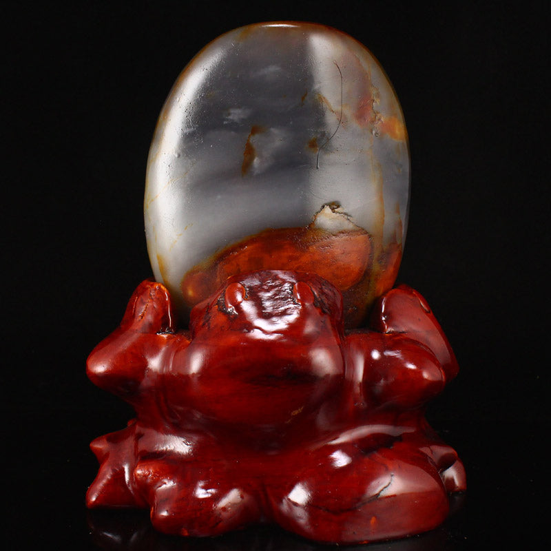 Chinese Natural Hetian Jade Sages & Pine Tree Statue w Certificate