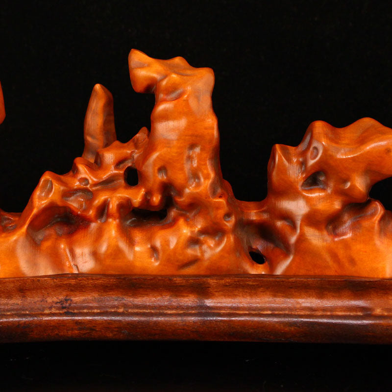 Chinese Boxwood Wood Rockery Shape Incense Burner