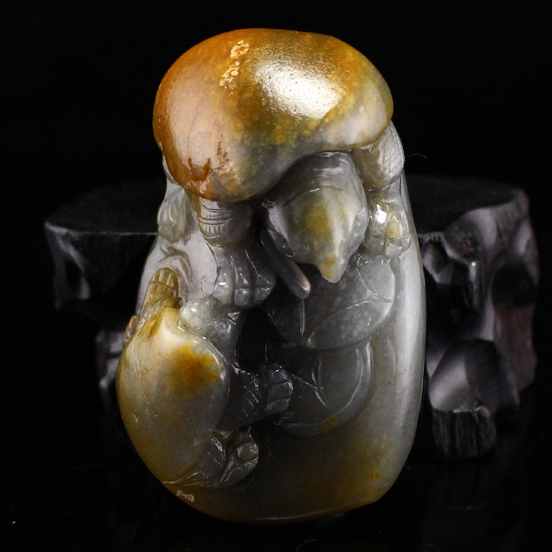 Natural Hetian Jade Carved Turtle Pendant