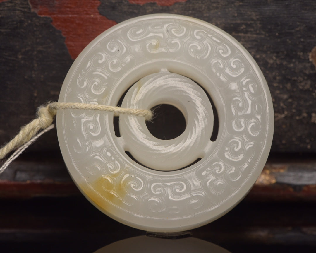 Old Chinese Hetian Jade Lucky Pendant