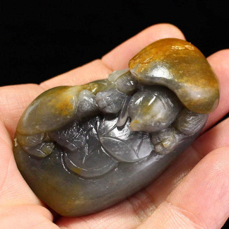 Natural Hetian Jade Carved Turtle Pendant