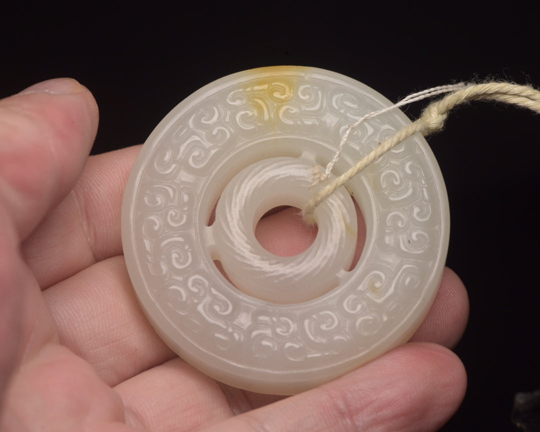 Old Chinese Hetian Jade Lucky Pendant