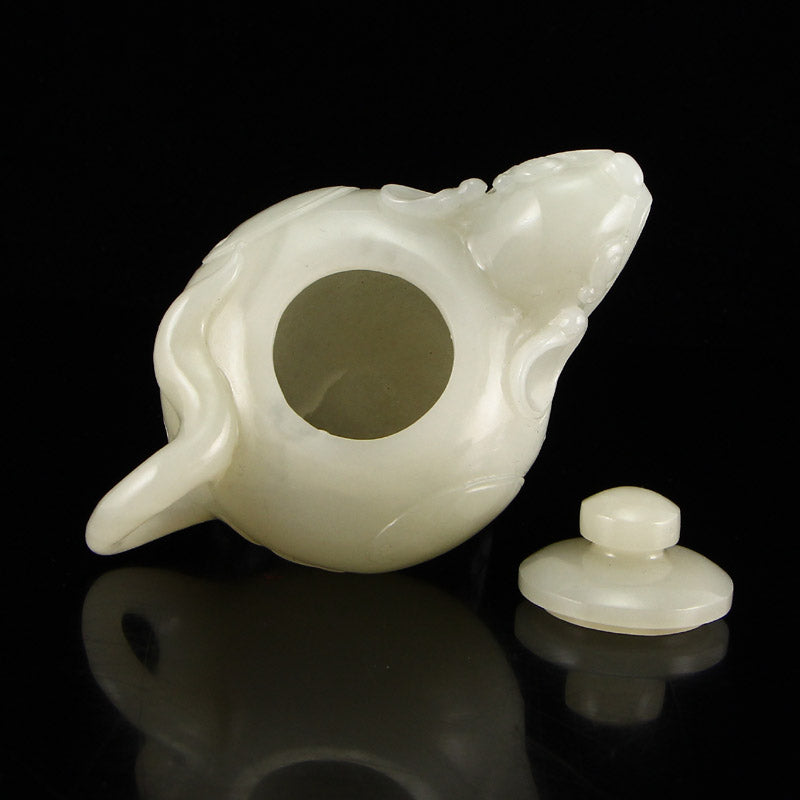 Superb Chinese Hetian Jade Fortune Mouse Teapot